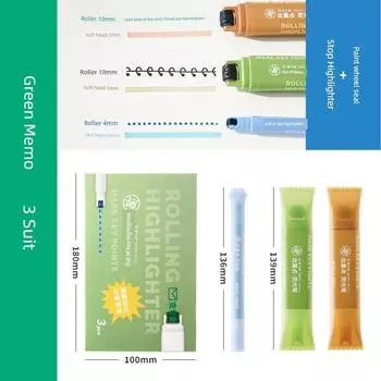 Grade Three Class Two Get out of the Key Double-Headed Fluorescent Pen Primary School Students Marking Pen Color Draw Key Points Good-looking Marker Green Memo