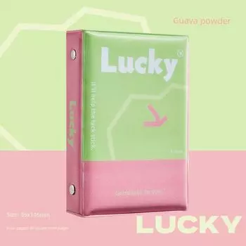 Grade Three Class Two Good Luck Luan Iron Clamp Loose Spiral Notebook Removable Portable Notebook Student Good-looking Notepad Guava powder