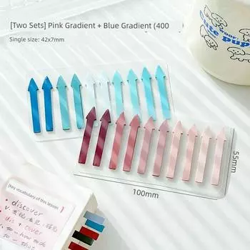 Grade Three Class Two Gradient Arrow Index Stickers Student Color Key Points Stick Label Notebook Sticky Sticky Notes [Two Sets] Pink Gradient + Blue Gradient (400)