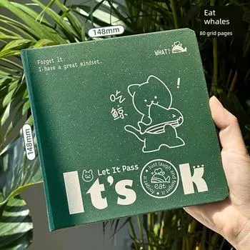 Grade Three Class Two It s OK Notebook Good-looking Square Square Square Notebook Postgraduate Entrance Examination Notepad Small Notebook K Eat whales