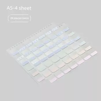 Grade Three Class Two Label Paper Index Stickers Classification Transparent Label Sticky Note Catalog Classified Stickers Mark Mark A5-4 -112 pieces