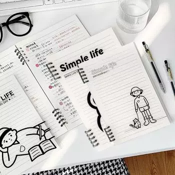 Grade Three Class Two Non-Manual Loose Spiral Notebook B5 Removable Student Good-looking Notebook Junior High School Student Notepad K Smoke White