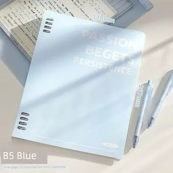 Grade Three Class Two Removable Iron Clamp Loose Spiral Notebook Student B5 Postgraduate Entrance Examination Notebook Good-looking Notepad K B5 sky blue