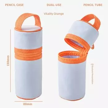 Grade Three Class Two Satchel Can Stand Pencil Case Junior High School Student Special Pen Holder 2025 New Arrival Large Capacity Stationery Bag Vitality Orange