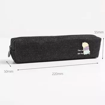 Grade Three Class Two Simple Canvas Pencil Case Girl Ins Japanese Style Stationery Case Pupils Pencil Box Boy Stationery Box K Small Quartet-Black Metal Brooch * 1