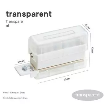 Grade Three Class Two Six-Hole Puncher Loose Spiral Notebook Porous Punching Machine Small A4 Paper Binder Hand Account Hole Punch Transparency