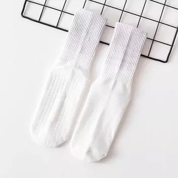 Gradient Color Knee Socks Yoga Socks Women s Indoor Mute Fitness Socks Non-Slip Sports Socks with Shark Pants Outwear Long Socks [White] 1 pair