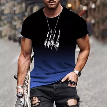 Gradient Color Men s 3D Printed T-Shirt Fashion Trend Pattern Short Sleeve Tees Oversized Street Wear Summer Casual Men s Tops XS