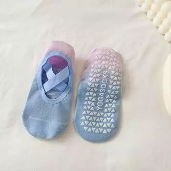 Gradient Color Yoga Socks Women s Short Tube Professional Non Slip Summer Thin Pilates Breathable Sports Fitness Non-Slip Socks Sky Blue