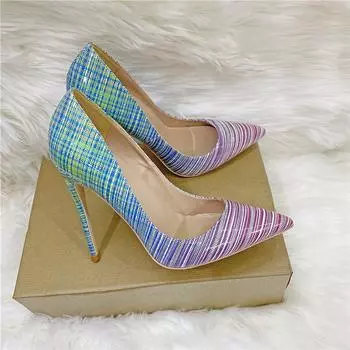 Gradient colored high heels, pointed sexy women s singles, plus size shoes 33