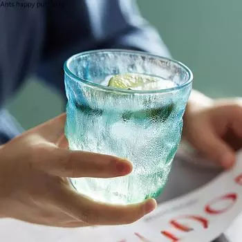 Gradient Crystal Glass Cup Drink Cups Juice Cup Fruit Teacup Milk Mug Wine Glass Glass Mug Tea Cups Drinking Utensils Gift