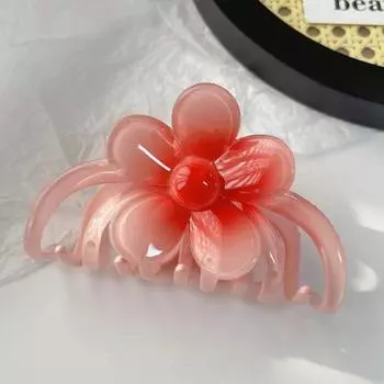 Градиент Цвета Яйцо Цветок Коготь Для Волос Большой Мини Акула Заколка Ретро Цветок Краб Заколка Для Женщин