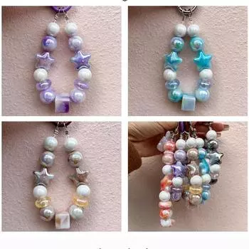 Градиент Halo Dye, 5 шт., бусины с пятиконечной звездой, гальваническое УФ-сделай сам, двухцветный материал из бисера, украшения-цепочки для мобильных телефонов, аксессуары, аксессуары зелёный