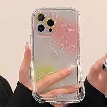 Градиент Ins Jane Love, милый держатель-подставка, прозрачный силиконовый мягкий чехол для телефона Iphone 11 Pro Max 13 Promax 12, задняя крышка с мультяшным рисунком For iphone 13pro