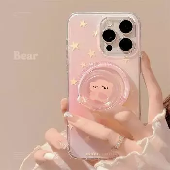 Gradient Pink Star Bear Phone Case 15promax
