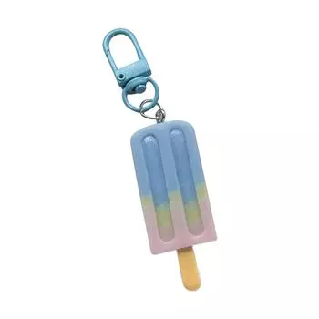 Gradient Popsicles Keychain Ice Lolly Keyring Pendant Colorful Phone Charm Stylish Accessory for Wallets and Handbags синий