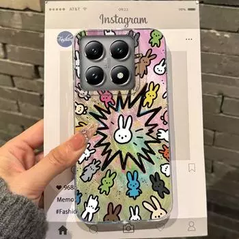 Gradient Rainbow Cat Animal Cartoon Girls Women Phone Case For Xiaomi 14T 13T Pro 14Tpro 11 Lite 5G NE Bumper Fundas Cover Xiaomi 13T белый