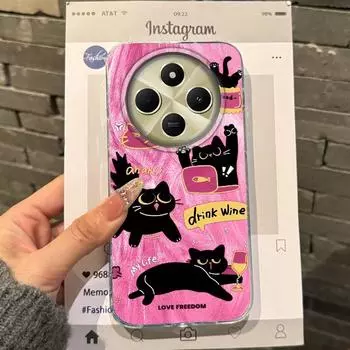 Gradient Rainbow Cat Cartoon Girls Women Phone Case For Xiaomi Poco X3pro X5 M6 X6 X3 NFC M5s M6 X7 Pro C75 C61 Fundas Cover Redmi Note 12 5G белый