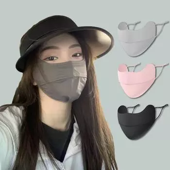 Градиентная маска для лица Ice Silk с защитой от ультрафиолета, летняя, регулируемая, дышащая, для мужчин и женщин, для бега, велоспорта, спортивная маска