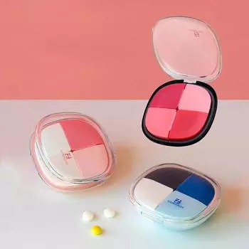 Градиентная многоцветная съемная аптечка, 4 сетки, коробка для таблеток, портативный контейнер для витаминов, таблеток, контейнер для лекарств, чехол для таблеток 1PCS