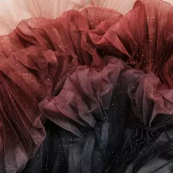 Градиентная плиссированная сетчатая ткань, плиссированная гармошкой ткань для самостоятельного изготовления платья, сценического костюма, ханьфу, модного фона, декора, дизайнерской ткани 1 M