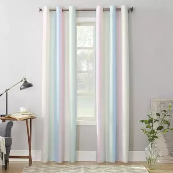 Градиентная полоса, оконная занавеска для гостиной, роскошная занавеска с балдахином для спальни, дома, кухни, декоративная занавеска 135W x 60H(cm) x1