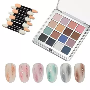 Градиентная пудра для ногтей Coikaze, палитра из 16 цветов, пудра для ногтей, зеркальная пудра для ногтей, металлизированные ногти, дизайн ногтей своими руками, принадлежности для ногтей, гель