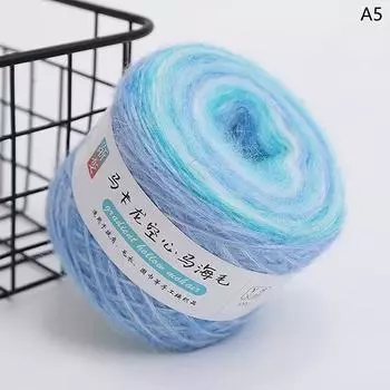 Градиентная разноцветная мохеровая разноцветная радужная пряжа 165 метров, ручная работа, мягкая пряжа для вязания крючком свитера, куртки