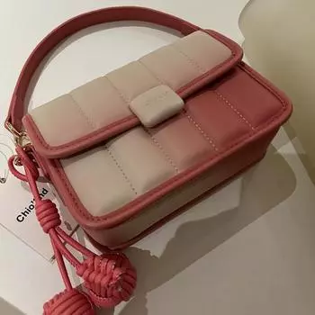 Градиентная розовая сумка подмышкой для женщин, новые универсальные сумки через плечо, элегантные милые шикарные квадратные сумки