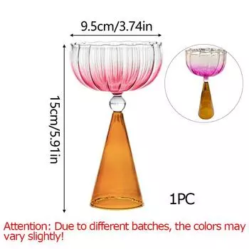 Градиентная стеклянная чашка для шампанского Нерегулярная чашка для вина с датчиком воды