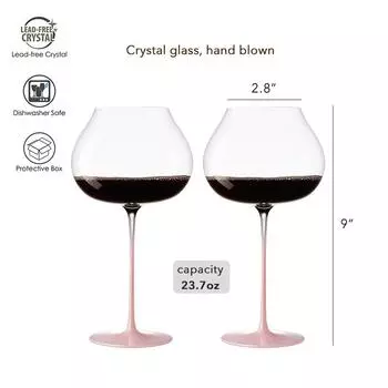 Градиентно-розовые ультратонкие выдувные бокалы для красного вина с длинной ножкой из бессвинцового хрустального бокала, уникальный подарок на свадьбу