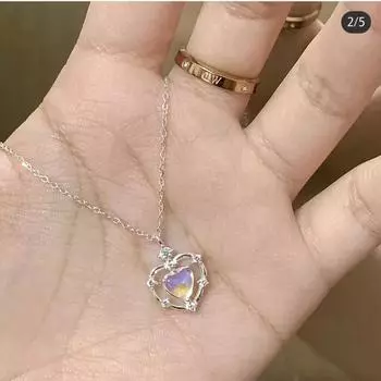 Градиентное ожерелье с любовью женская ключичная цепочка серебряный