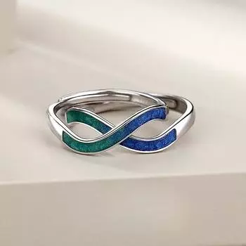 Градиентное парное кольцо для мужчин и женщин. Парные кольца из стерлингового серебра S925. Нишевый дизайн. Opening is adjustable