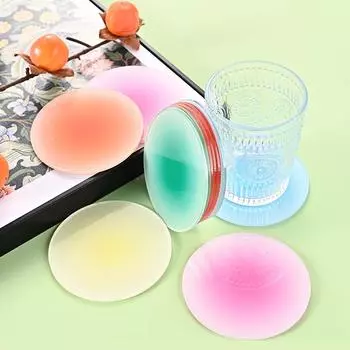 Градиентные акриловые подставки под чашки, нескользящие, круглые, подставки под обеденный стол, подставки под приборы, кафе, декор рабочего стола, домашняя кухня, коврики под миски, украшения L