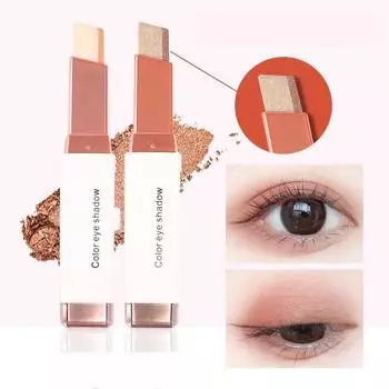 Градиентные двухцветные тени для век, модификация глаз, естественное осветление, ленивый, водостойкий, спящий шелкопряд, тени для век, стойкий набор, женский макияж 04#Earth color