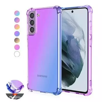 Градиентные подушки безопасности, противоударный чехол из ТПУ для телефона Samsung Galaxy M55 M15 M34 M14 M54 M33 M53 M23 5G 4G, полупрозрачный мягкий силиконовый защитный чехол For Samsung M55 5G чёрный/золотой