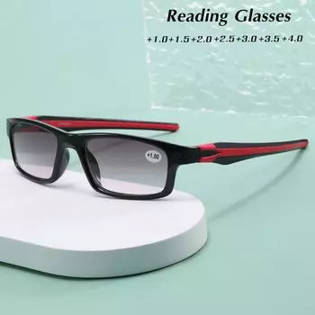 Градиентные серые, синие светоблокирующие очки для чтения в стиле ретро для вождения, путешествий, пресбиопии, оттенок UV400, диоптрии от +1,0 до +4,0 +1.0 красный