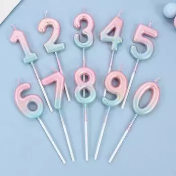 Градиентные свечи для торта, топпер для торта с цифрами 0-9 для взрослых, детей, девочек и мальчиков, товары для украшения торта на первый день рождения, свадьба