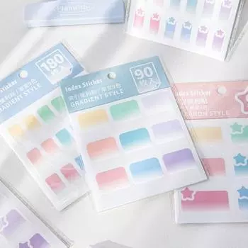 Градиентные вкладки индекса PET N Times Sticky Note Pads Многофункциональные наклейки индекса Y2K Student C(60 Sheets)