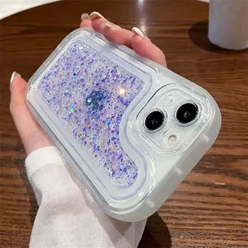 Градиентный блестящий эпоксидный чехол с блестками для телефона Iphone 14 Pro Max 13 11 12 Pro Max 14 Plus противоударный силиконовый бампер прозрачный чехол For iPhone 14 Pro