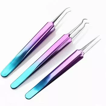 Градиентный цвет, зажим для черных точек, изогнутый экстрактор прыщей, средство для удаления пятен из нержавеющей стали
