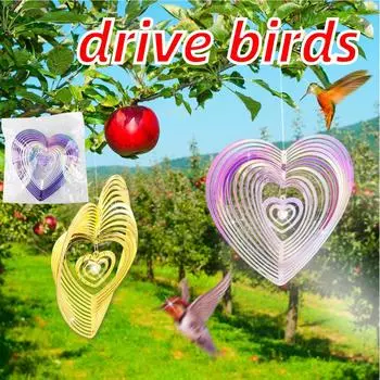 Градиентный цветной ветряной вертушка-ловец из нержавеющей стали 3D плавный световой эффект детали для уличного сада, двора, спальни, декор