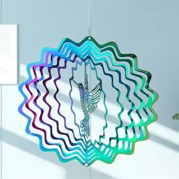 Градиентный цветной ветряной вертушка-ловец из нержавеющей стали 3D плавный световой эффект ветряные колокольчики части для наружного сада и двора подвесной декор