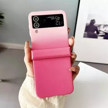 Градиентный двухцветный чехол для Samsung Galaxy Z Flip 6 5 4 3 ZFlip Flip5 Flip6 цветной контрастный ультратонкий ударопрочный жесткий чехол Z Flip 6