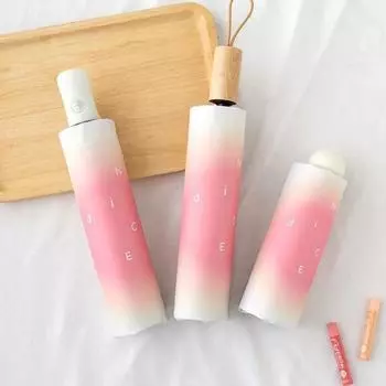 Градиентный мини-складной зонт, 3-ступенчатый автоматический зонт, женский прочный зонт, портативный удобный зонт для дождя и солнца