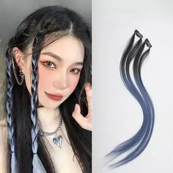 Градиентный парик, термостойкий цельный высокотемпературный шелк, практичные наращивание волос для вечеринки серый