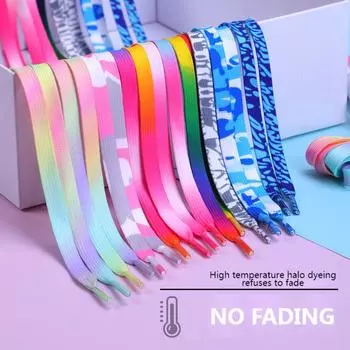 Градиентный принт плоские шнурки радужные цвета шнурки подходят для всех повседневных парусиновых туфель цветные шнурки унисекс 1 пара 80cm