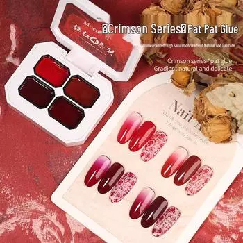 Градиентный сатиновый гель-лак для ногтей, уменьшающий покраснение - Жемчужный финиш для новогоднего нейл-арта