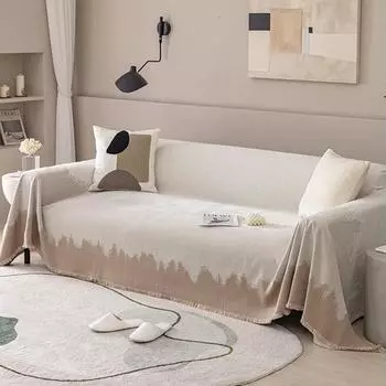 Градиентный шенилловый диван-полотенце, легкий, роскошный чехол для дивана с кисточками и краями, противоскользящий, устойчивый к царапинам от кошек, походное одеяло, гобеленовый чехол для дивана 90x90cm