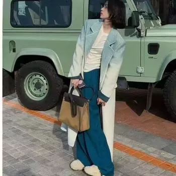 Gradually Change Color Women s Korean Wool Coat. S